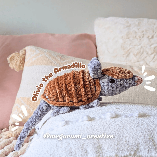 🐧💙 Olivio the Armadillo, an adorable amigurumi that is quick to make and fun to work on!
 - Gallery image for Megurumi Creative's creations