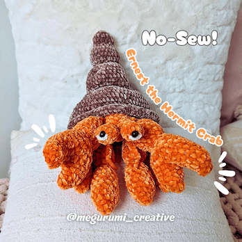 🦀🐚 An adorable little beach companion bursting with personality, a removable shell,
expressive eyes, and unique design!
- Gallery image for Megurumi Creative's creations